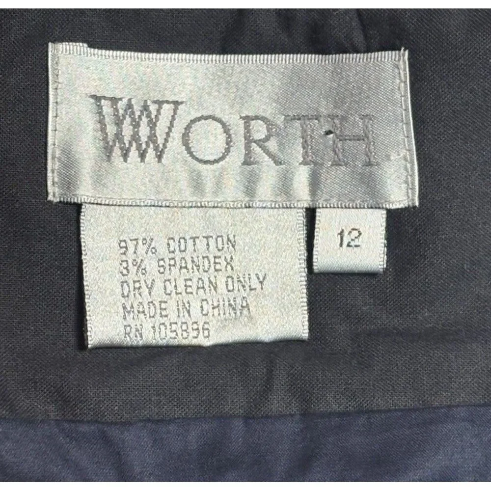 Worth Fit Flare Mini Skirt Navy Blue 12 Embroidered Studded Boho A-Line Chic